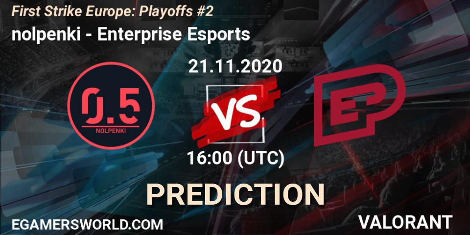 nolpenki - Enterprise Esports: прогноз. 21.11.2020 at 16:00, VALORANT, First Strike Europe: Playoffs #2