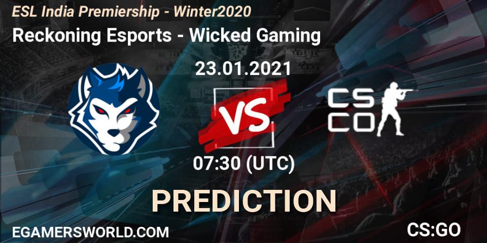Reckoning Esports - Wicked Gaming: прогноз. 23.01.2021 at 07:30, Counter-Strike (CS2), ESL India Premiership - Winter 2020