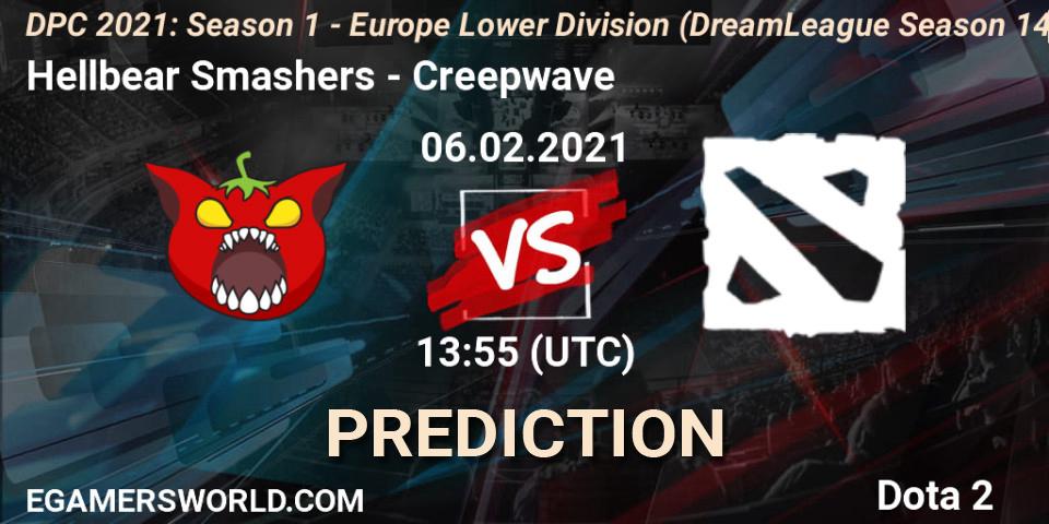 Hellbear Smashers - Creepwave: прогноз. 06.02.2021 at 13:56, Dota 2, DPC 2021: Season 1 - Europe Lower Division (DreamLeague Season 14)