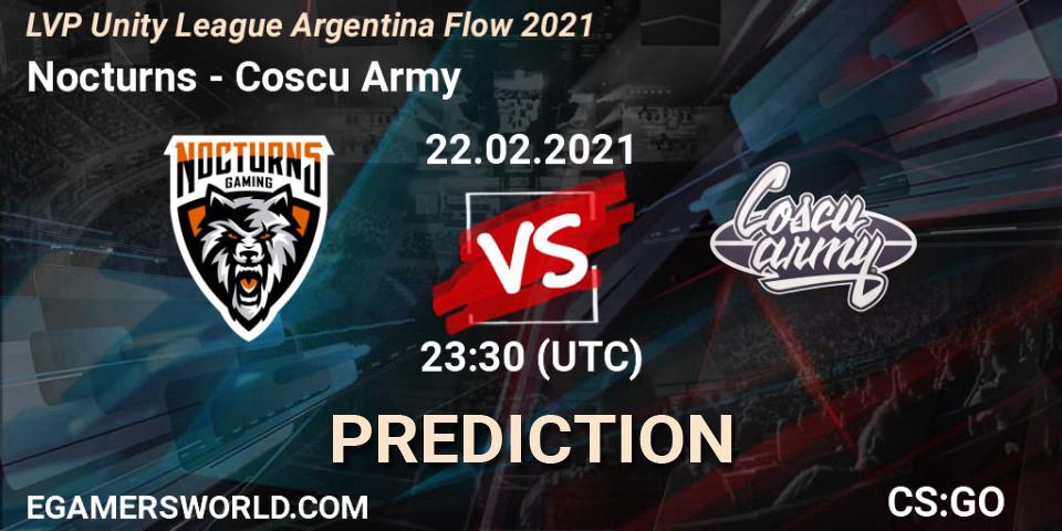 Nocturns - Coscu Army: прогноз. 22.02.2021 at 23:30, Counter-Strike (CS2), LVP Unity League Argentina Apertura 2021