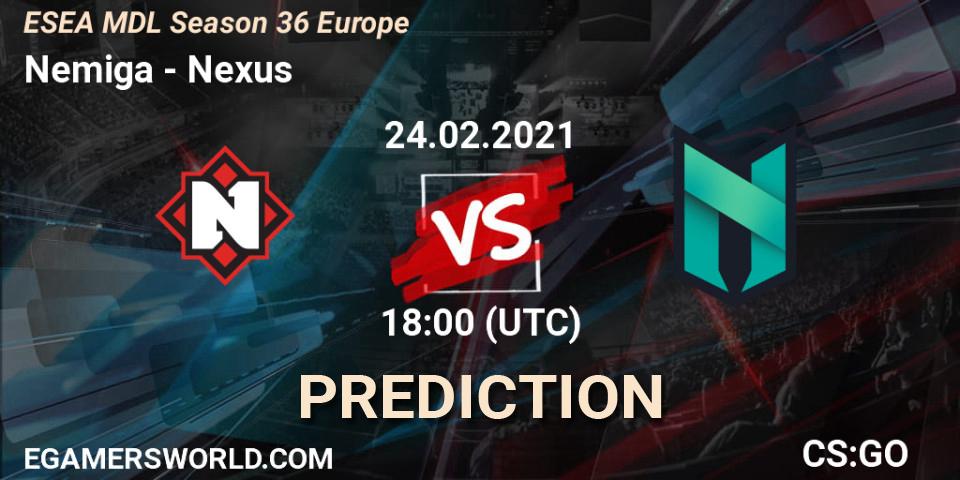 Nemiga - Nexus: прогноз. 24.02.21, CS2 (CS:GO), MDL ESEA Season 36: Europe - Premier division