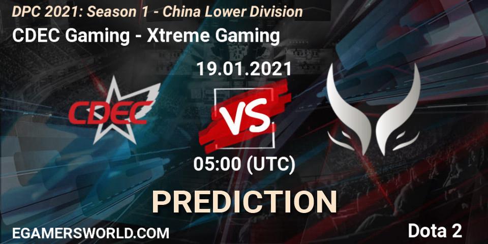CDEC Gaming - Xtreme Gaming: прогноз. 19.01.2021 at 05:01, Dota 2, DPC 2021: Season 1 - China Lower Division