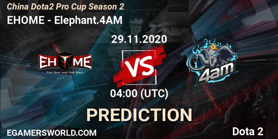 EHOME - Elephant.4AM: прогноз. 29.11.20, Dota 2, China Dota2 Pro Cup Season 2