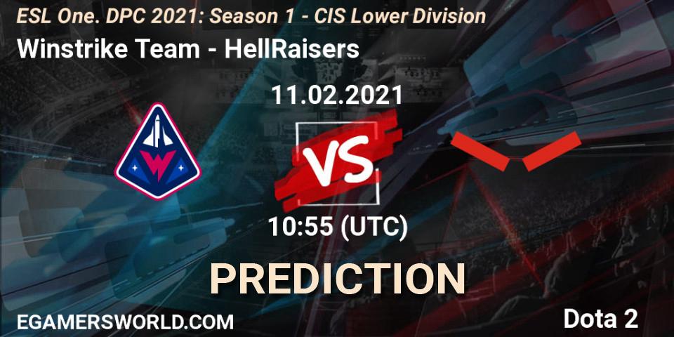 Winstrike Team - HellRaisers: прогноз. 11.02.2021 at 10:55, Dota 2, ESL One. DPC 2021: Season 1 - CIS Lower Division