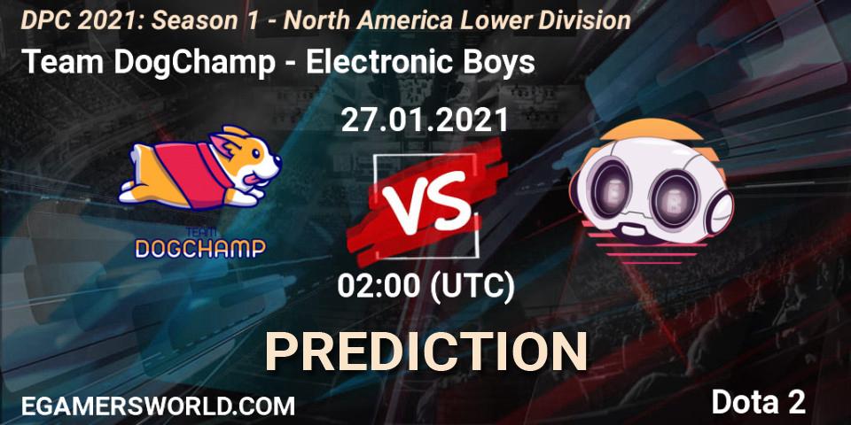 Team DogChamp - Electronic Boys: прогноз. 01.02.2021 at 02:06, Dota 2, DPC 2021: Season 1 - North America Lower Division