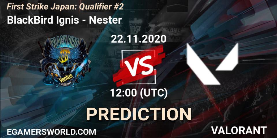 BlackBird Ignis - Nester: прогноз. 22.11.2020 at 12:00, VALORANT, First Strike Japan: Qualifier #2