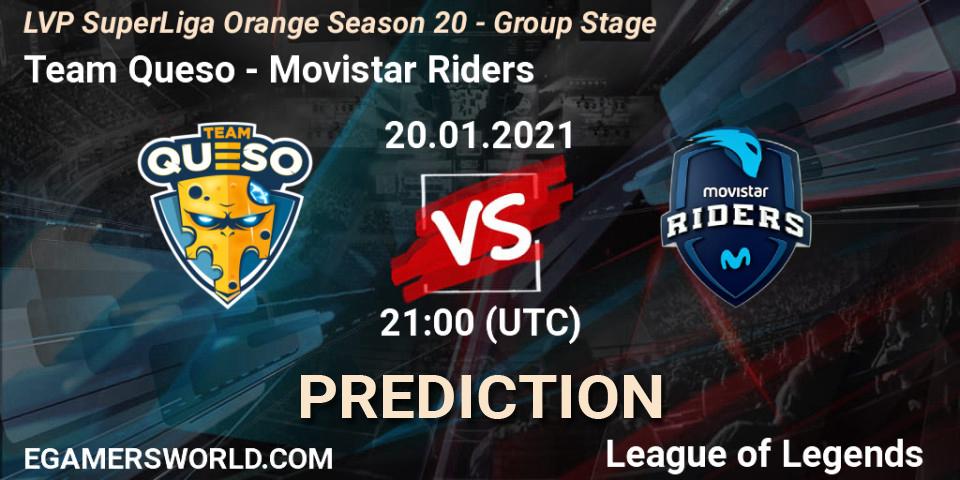 Team Queso - Movistar Riders: прогноз. 20.01.2021 at 21:00, LoL, LVP SuperLiga Orange Season 20 - Group Stage