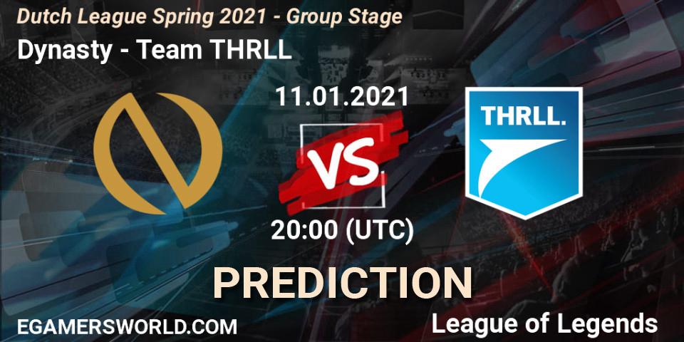 Dynasty - Team THRLL: прогноз. 12.01.2021 at 20:00, LoL, Dutch League Spring 2021 - Group Stage