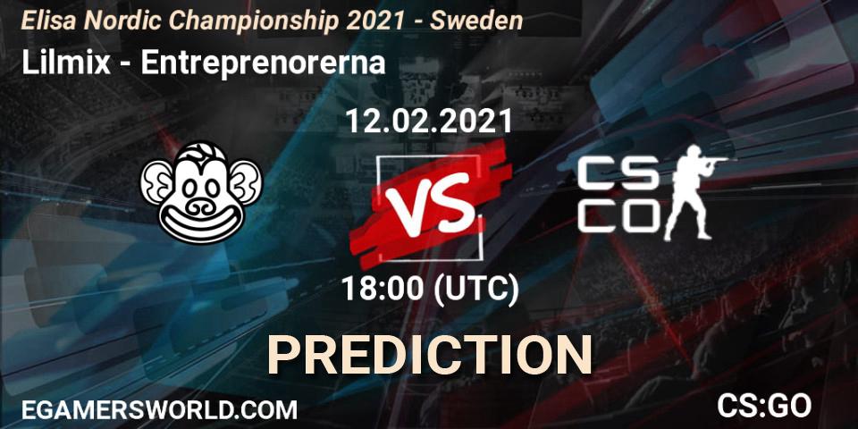 Lilmix - Entreprenorerna: прогноз. 12.02.2021 at 18:00, Counter-Strike (CS2), Elisa Nordic Championship 2021 - Sweden