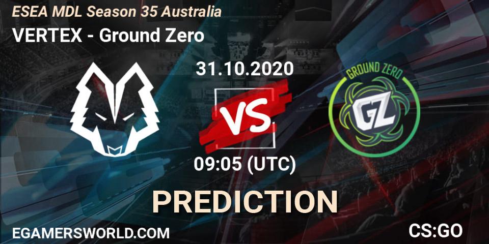 VERTEX - Ground Zero: прогноз. 31.10.2020 at 07:05, Counter-Strike (CS2), ESEA MDL Season 35 Australia