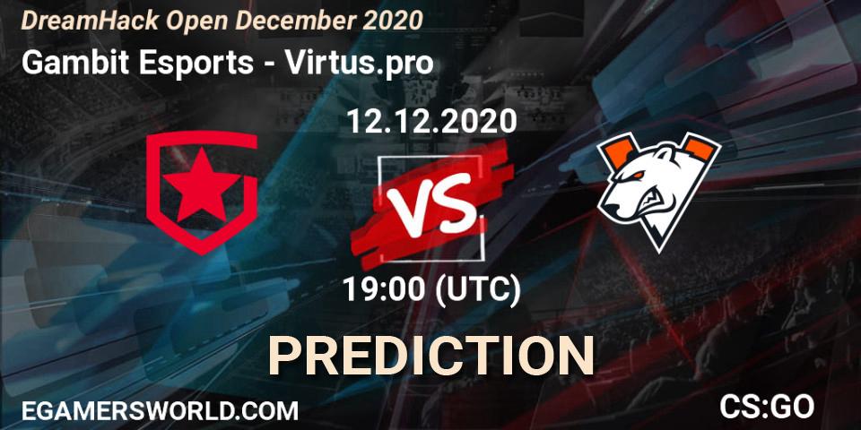 Gambit Esports - Virtus.pro: прогноз. 12.12.2020 at 18:40, Counter-Strike (CS2), DreamHack Open December 2020