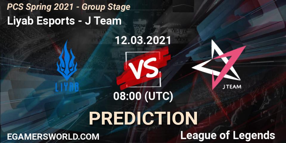 Liyab Esports - J Team: прогноз. 12.03.2021 at 09:30, LoL, PCS Spring 2021 - Group Stage