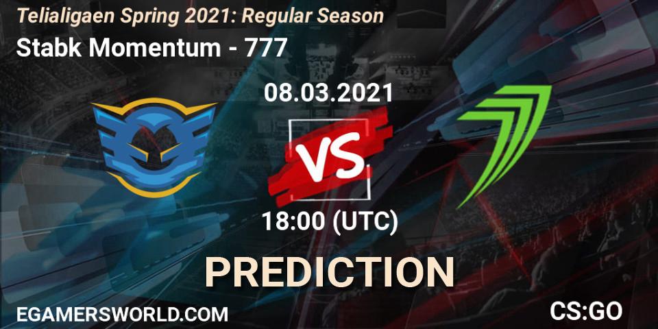 Stabæk Momentum - 777: прогноз. 08.03.2021 at 18:00, Counter-Strike (CS2), Telialigaen Spring 2021: Regular Season