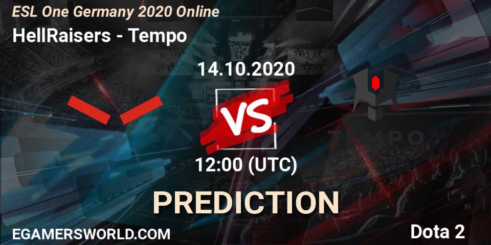 HellRaisers - Tempo: прогноз. 14.10.20, Dota 2, ESL One Germany 2020 Online