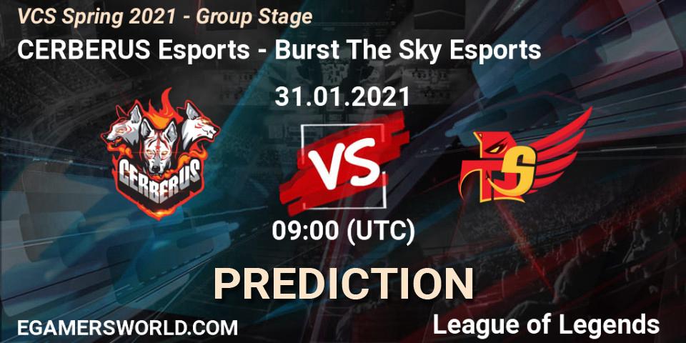 CERBERUS Esports - Burst The Sky Esports: прогноз. 31.01.2021 at 10:12, LoL, VCS Spring 2021 - Group Stage