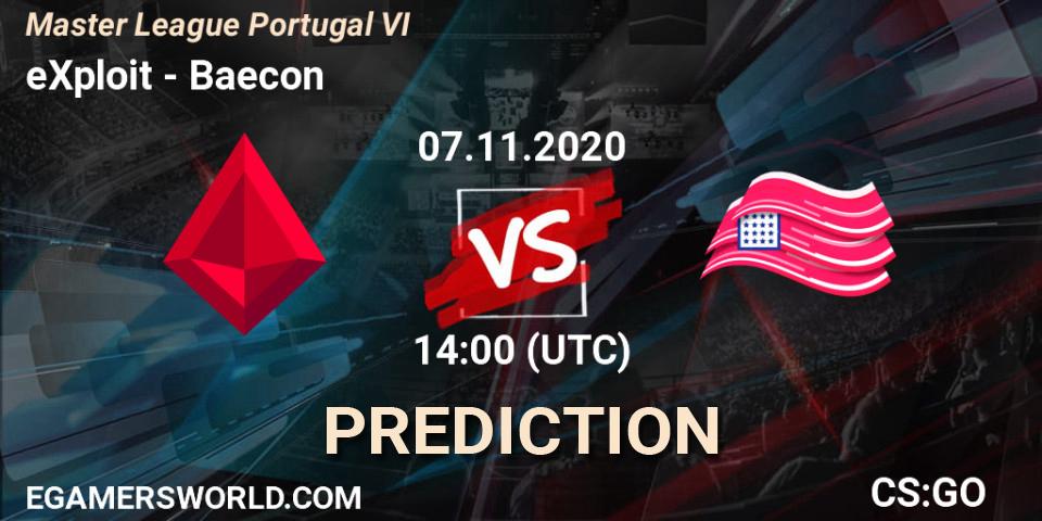 eXploit - Baecon: прогноз. 07.11.2020 at 14:00, Counter-Strike (CS2), Master League Portugal VI