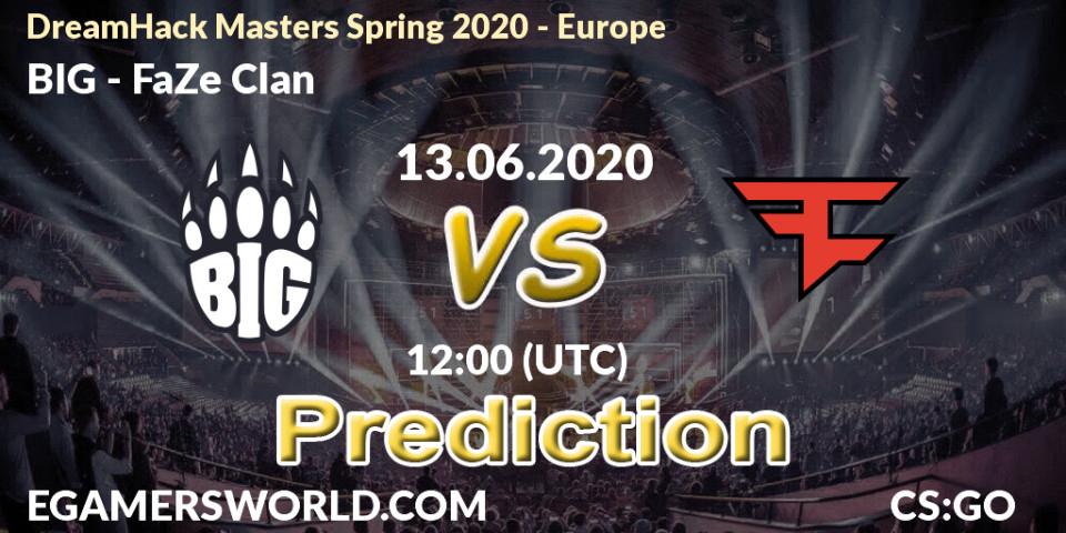 BIG - FaZe Clan: прогноз. 13.06.2020 at 12:00, Counter-Strike (CS2), DreamHack Masters Spring 2020 - Europe