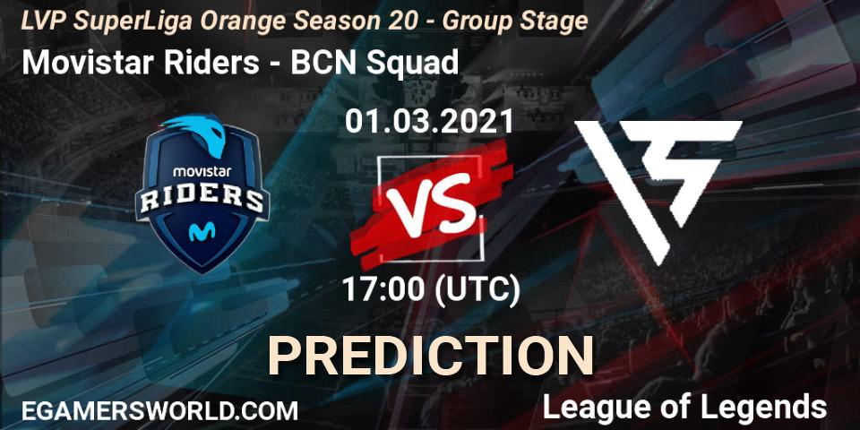 Movistar Riders - BCN Squad: прогноз. 01.03.2021 at 17:00, LoL, LVP SuperLiga Orange Season 20 - Group Stage