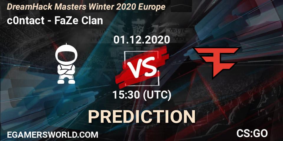 c0ntact - FaZe Clan: прогноз. 01.12.2020 at 15:30, Counter-Strike (CS2), DreamHack Masters Winter 2020 Europe