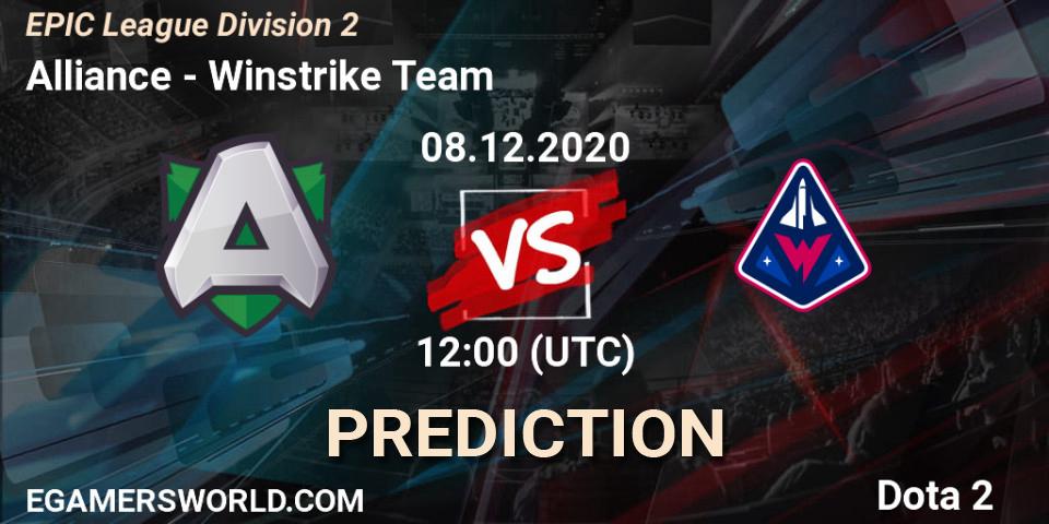 Alliance - Winstrike Team: прогноз. 08.12.2020 at 13:05, Dota 2, EPIC League Division 2