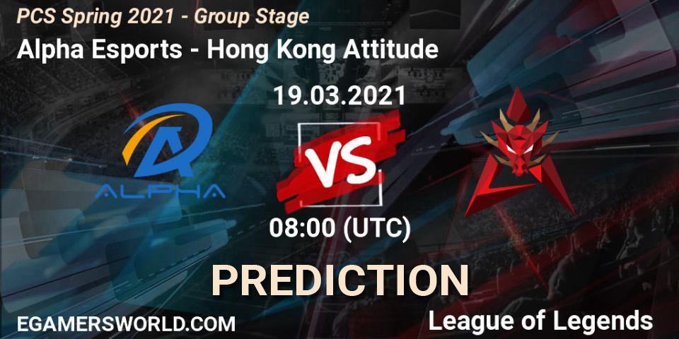 Alpha Esports - Hong Kong Attitude: прогноз. 19.03.21, LoL, PCS Spring 2021 - Group Stage