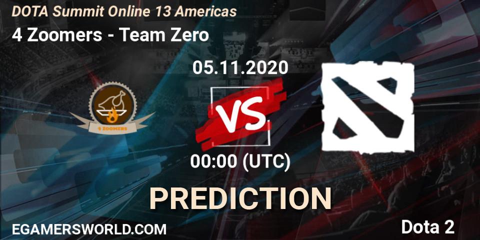 4 Zoomers - Team Zero: прогноз. 05.11.2020 at 01:00, Dota 2, DOTA Summit 13: Americas