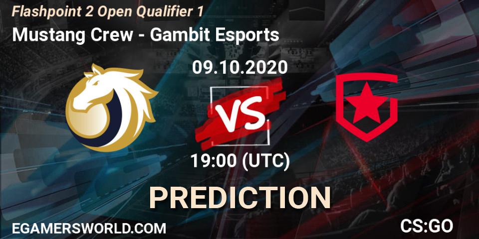 Mustang Crew - Gambit Esports: прогноз. 09.10.2020 at 19:05, Counter-Strike (CS2), Flashpoint 2 Open Qualifier 1