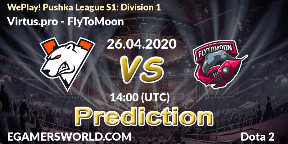 Virtus.pro - FlyToMoon: прогноз. 26.04.2020 at 14:35, Dota 2, WePlay! Pushka League S1: Division 1