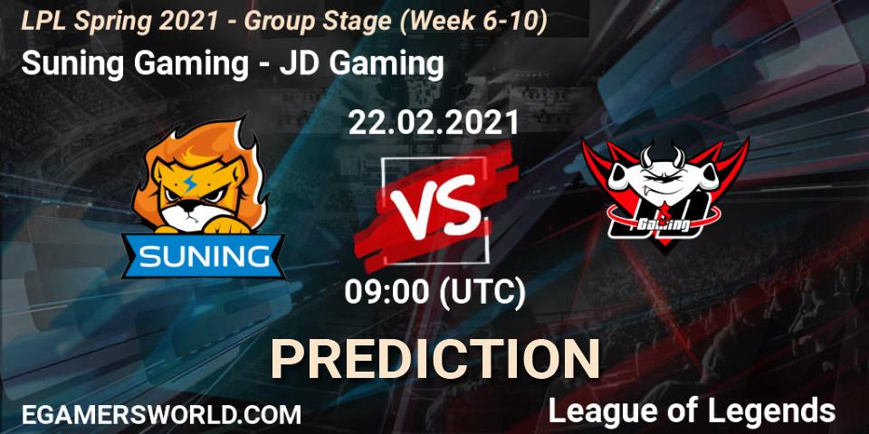 Suning Gaming - JD Gaming: прогноз. 22.02.21, LoL, LPL Spring 2021 - Group Stage (Week 6-10)