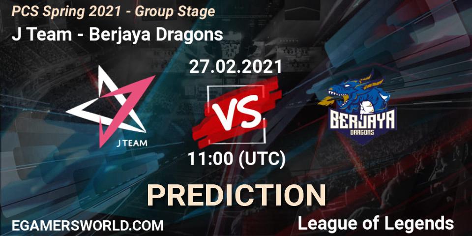 J Team - Berjaya Dragons: прогноз. 27.02.2021 at 12:05, LoL, PCS Spring 2021 - Group Stage