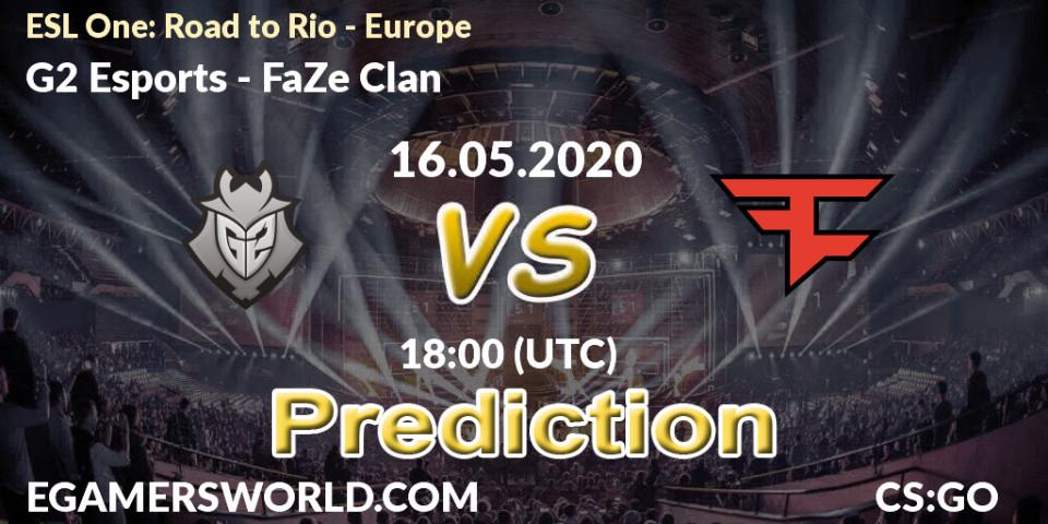 G2 Esports - FaZe Clan: прогноз. 16.05.20, CS2 (CS:GO), ESL One: Road to Rio - Europe