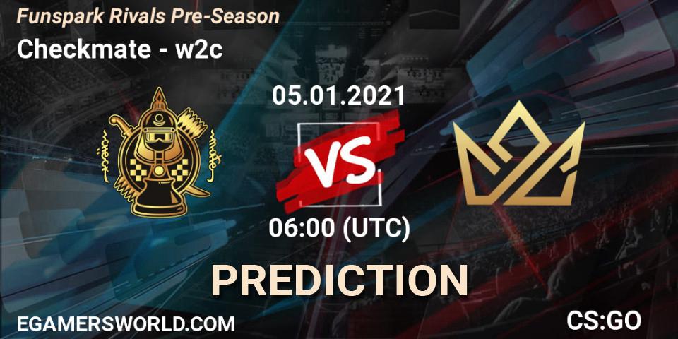Checkmate - w2c: прогноз. 05.01.2021 at 06:00, Counter-Strike (CS2), Funspark Rivals Pre-Season