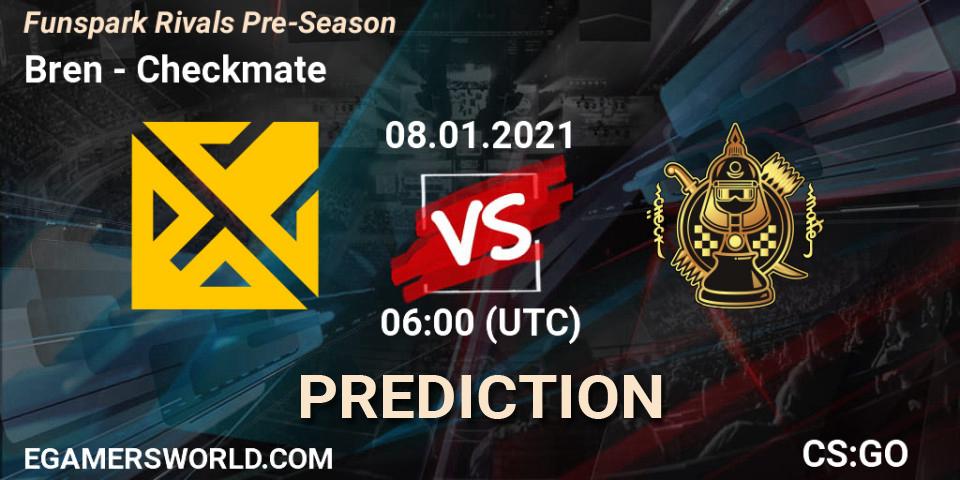 Bren - Checkmate: прогноз. 08.01.2021 at 06:00, Counter-Strike (CS2), Funspark Rivals Pre-Season