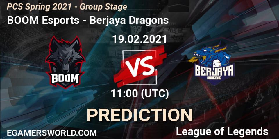 BOOM Esports - Berjaya Dragons: прогноз. 19.02.2021 at 11:30, LoL, PCS Spring 2021 - Group Stage