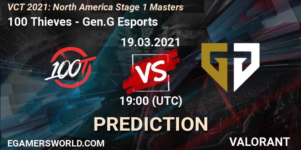 100 Thieves - Gen.G Esports: прогноз. 19.03.2021 at 20:00, VALORANT, VCT 2021: North America Stage 1 Masters
