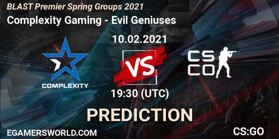 Complexity Gaming - Evil Geniuses: прогноз. 10.02.21, CS2 (CS:GO), BLAST Premier Spring Groups 2021