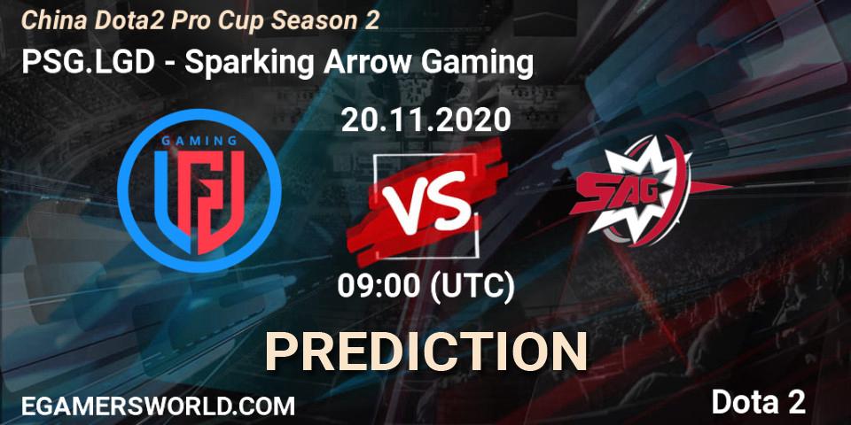 PSG.LGD - Sparking Arrow Gaming: прогноз. 20.11.2020 at 09:10, Dota 2, China Dota2 Pro Cup Season 2
