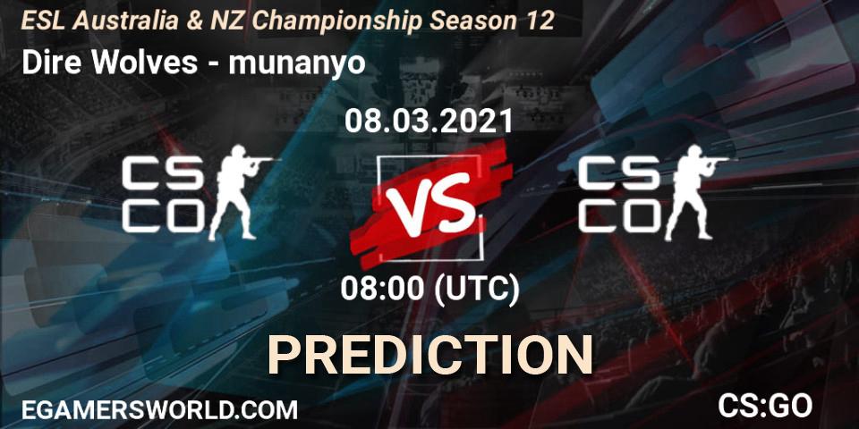 Dire Wolves - munanyo: прогноз. 08.03.2021 at 08:10, Counter-Strike (CS2), ESL Australia & NZ Championship Season 12