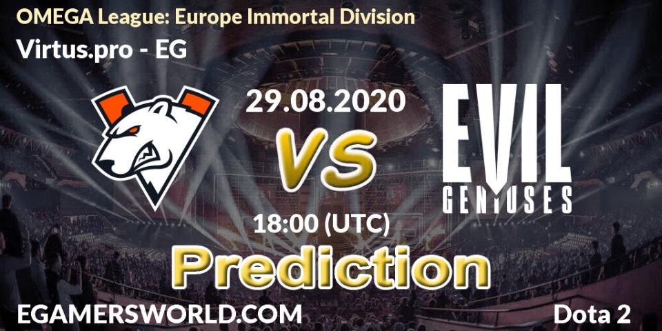 Virtus.pro - EG: прогноз. 29.08.2020 at 16:42, Dota 2, OMEGA League: Europe Immortal Division