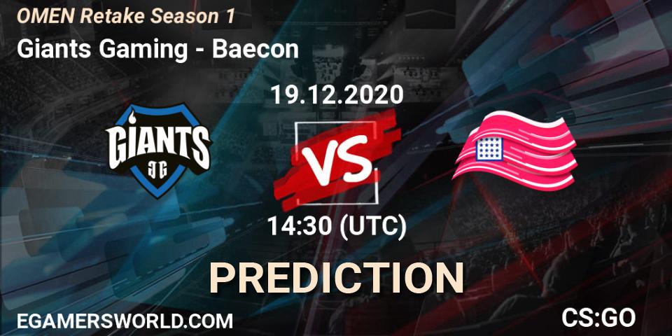 Giants Gaming - Baecon: прогноз. 19.12.2020 at 15:00, Counter-Strike (CS2), OMEN Retake Season 1