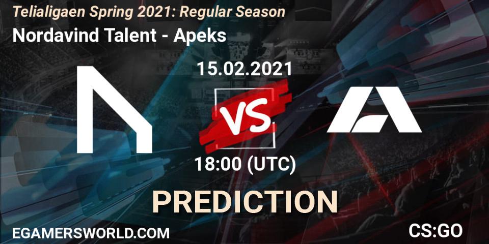 Nordavind Talent - Apeks: прогноз. 15.02.2021 at 18:00, Counter-Strike (CS2), Telialigaen Spring 2021: Regular Season