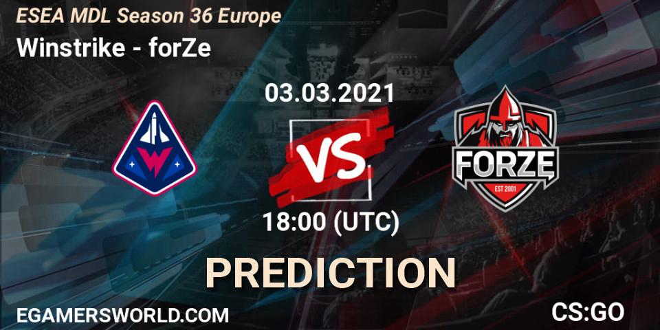 Winstrike - forZe: прогноз. 03.03.21, CS2 (CS:GO), MDL ESEA Season 36: Europe - Premier division