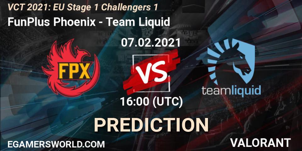 FunPlus Phoenix - Team Liquid: прогноз. 07.02.2021 at 19:00, VALORANT, VCT 2021: EU Stage 1 Challengers 1