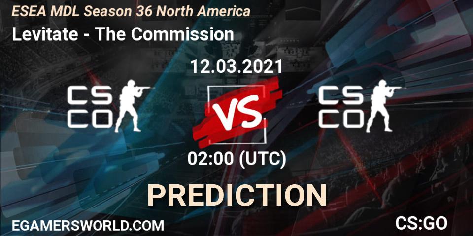 Levitate - The Commission: прогноз. 19.03.2021 at 01:00, Counter-Strike (CS2), MDL ESEA Season 36: North America - Premier Division