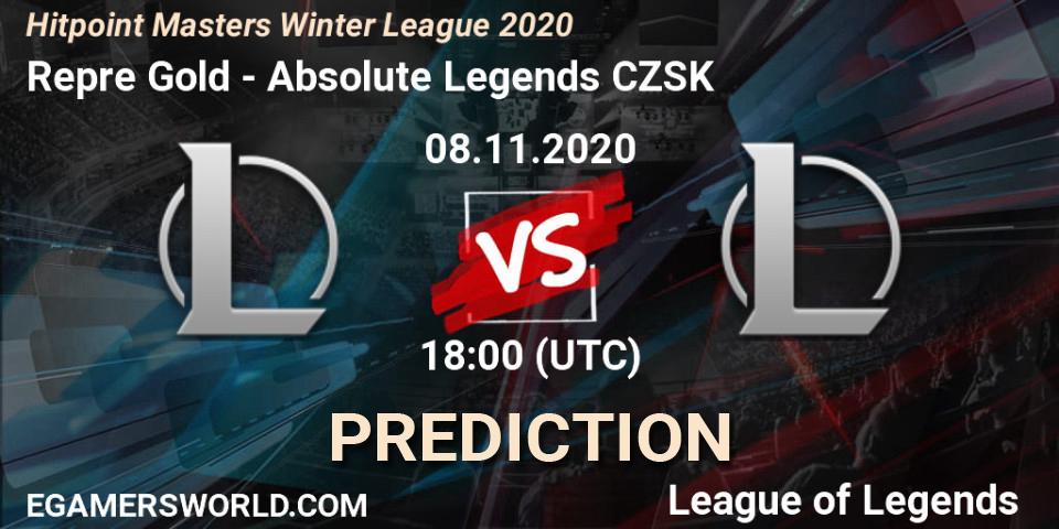 Repre Gold - Absolute Legends CZSK: прогноз. 08.11.2020 at 18:00, LoL, Hitpoint Masters Winter League 2020