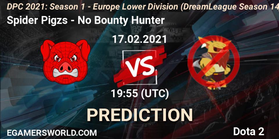 Spider Pigzs - No Bounty Hunter: прогноз. 17.02.21, Dota 2, DPC 2021: Season 1 - Europe Lower Division (DreamLeague Season 14)