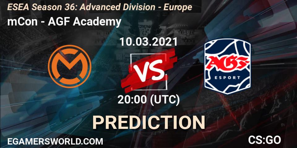 mCon - AGF Academy: прогноз. 10.03.2021 at 20:00, Counter-Strike (CS2), ESEA Season 36: Europe - Advanced Division