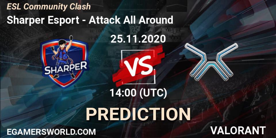 Sharper Esport - Attack All Around: прогноз. 25.11.2020 at 14:00, VALORANT, ESL Community Clash