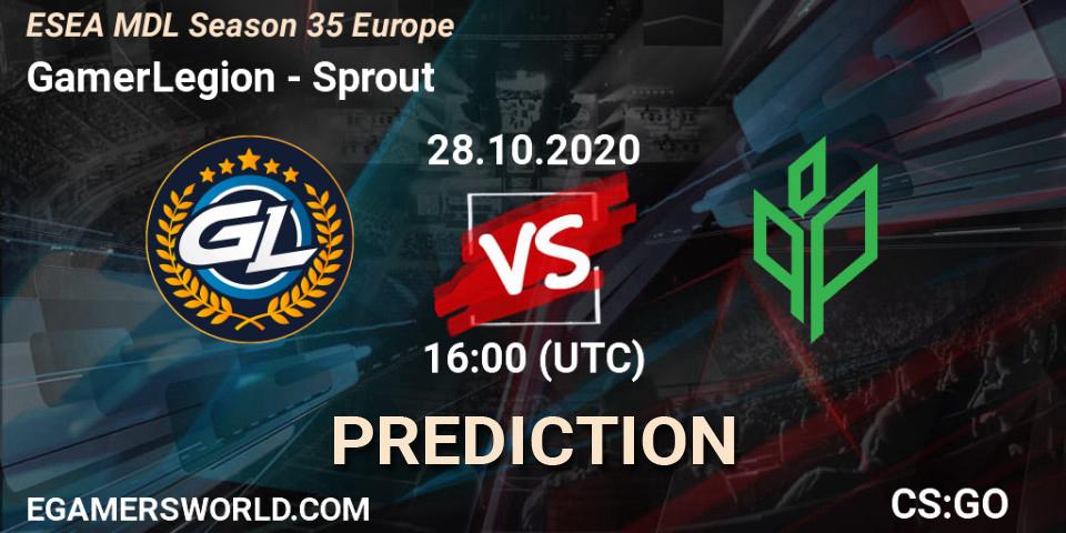 GamerLegion - Sprout: прогноз. 28.10.2020 at 16:00, Counter-Strike (CS2), ESEA MDL Season 35 Europe