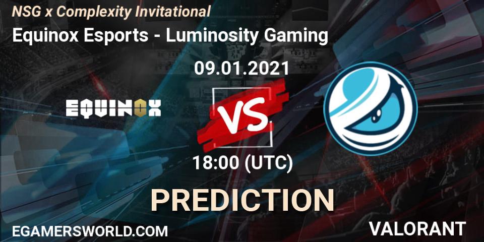 Equinox Esports - Luminosity Gaming: прогноз. 09.01.2021 at 21:00, VALORANT, NSG x Complexity Invitational
